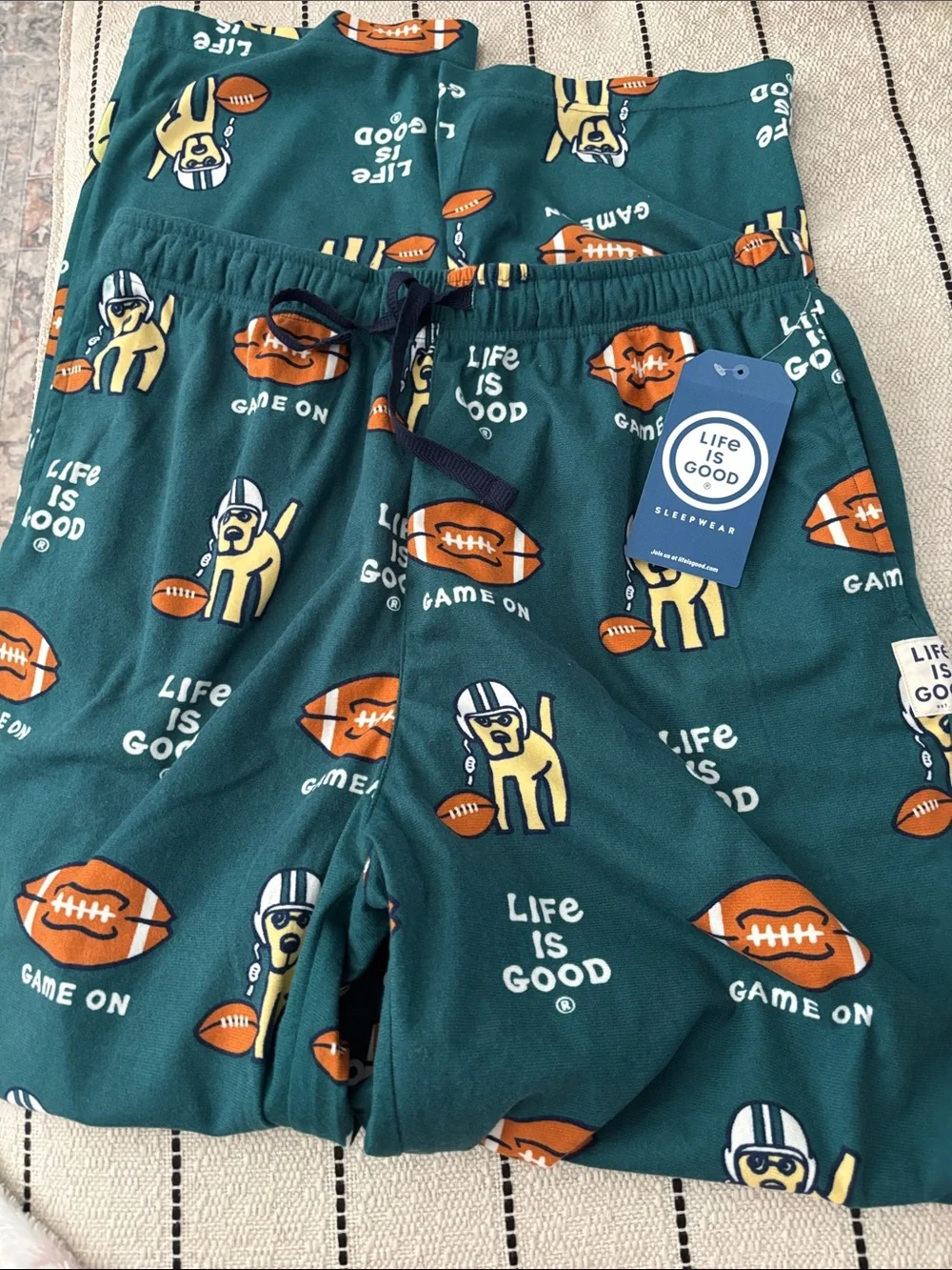 Life Is Good Green Game On Men’s Pajama Bottoms